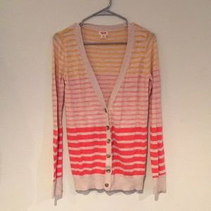 Striped cardigan.